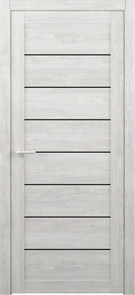 Межкомнатная дверь со стеклом Сеул Дуб нордик Эко-шпон Стекло черное (ALBERO)