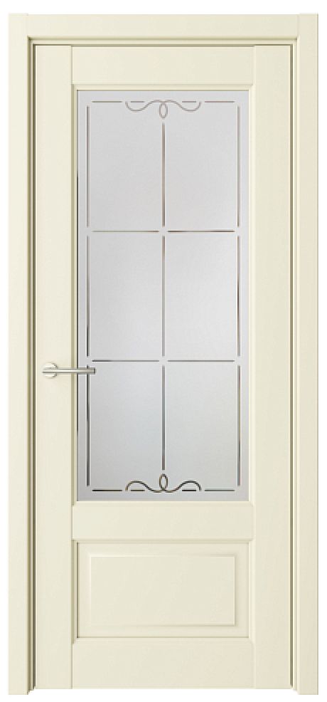 Межкомнатная дверь Эрмитаж-1 Ваниль Vinyl Мателюкс с алмазной гравировкой "Галерея" (ALBERO)