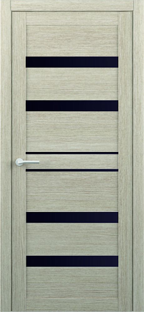 Межкомнатная дверь со стеклом Тренд-12 Лиственница латте Eco Tex Стекло черное (ALBERO)