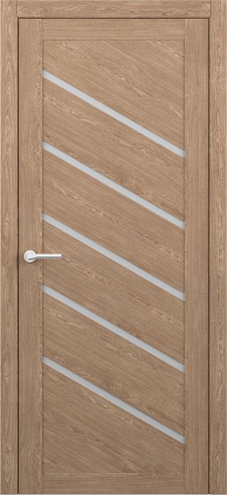 Межкомнатная дверь со стеклом Сингапур Натуральный дуб Эко-шпон Стекло мателюкс (ALBERO)