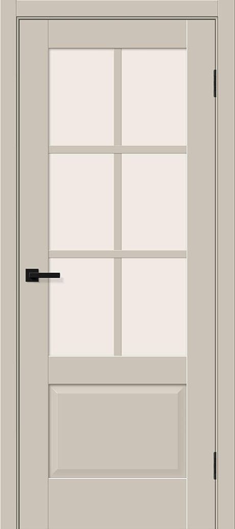 Межкомнатная дверь остекленная Прима-13.0.1 Cream Silk (BRAVO)