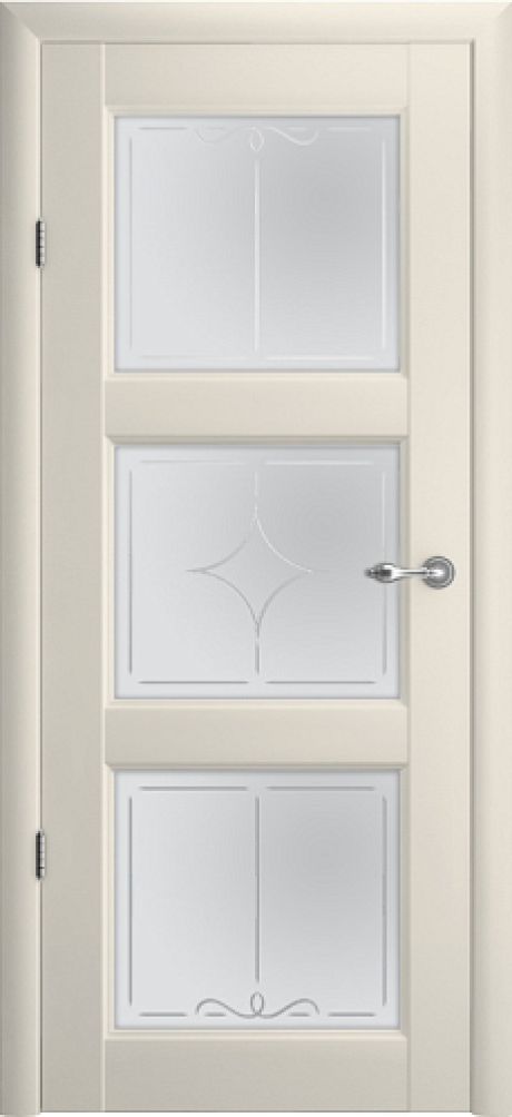 Межкомнатная дверь Эрмитаж-3 Ваниль Vinyl Мателюкс с алмазной гравировкой "Галерея" (ALBERO)