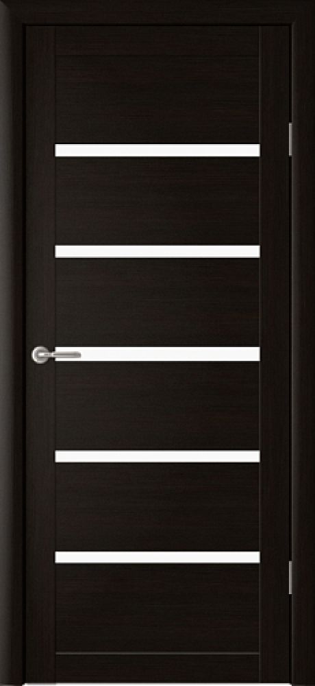 Межкомнатная дверь со стеклом Вена Темный кипарис Эко-шпон Стекло белое (ALBERO)