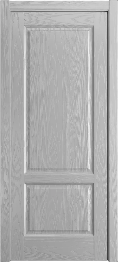 Глухая межкомнатная дверь Ровена Светло серая Шпон (Мильяна)