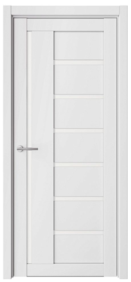 Межкомнатная дверь со стеклом Мадрид Белый Vinyl Стекло белое (ALBERO)