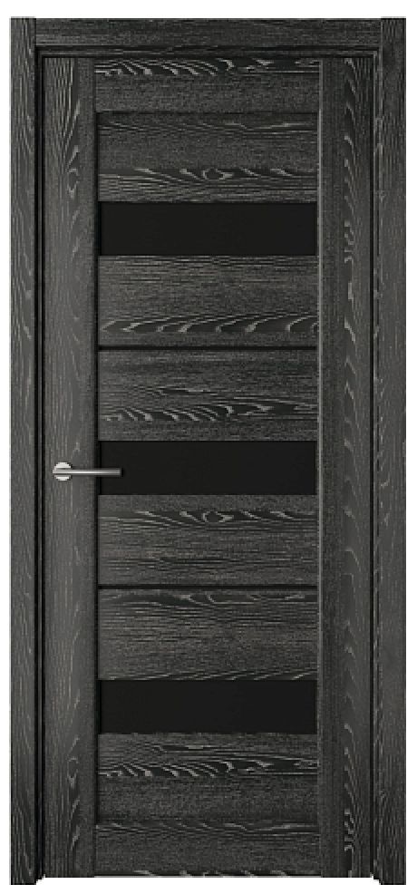 Межкомнатная дверь со стеклом Бостон Черное дерево CPL TL Стекло черное (ALBERO)