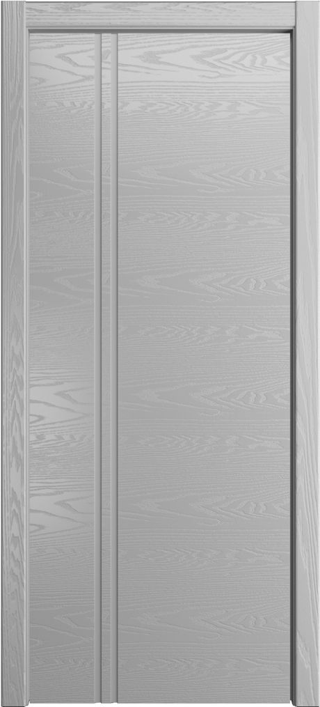 Глухая межкомнатная дверь ID-II Светло серая Шпон (Мильяна)