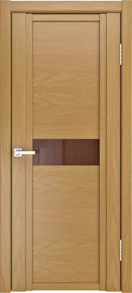 Межкомнатная дверь со стеклом QDO H Дуб золото Шпон (Мильяна)