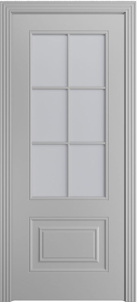Межкомнатная дверь со стеклом Версаль-1Ф Loft (6) Светло серая Эмаль (Мильяна)