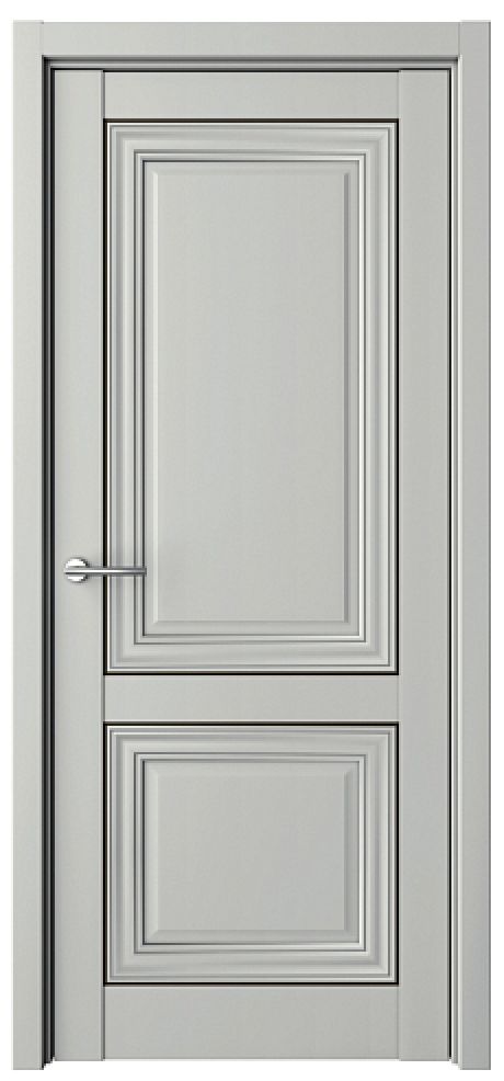 Глухая межкомнатная дверь Спарта-2 молдинг Платина Vinyl (ALBERO)