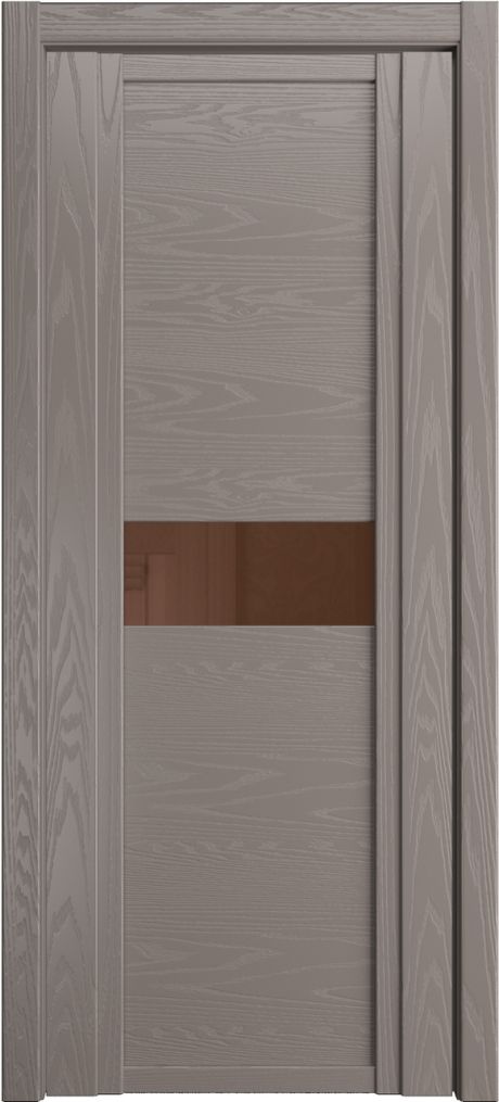 Межкомнатная дверь со стеклом QDO H Темно-серый Шпон (Мильяна)