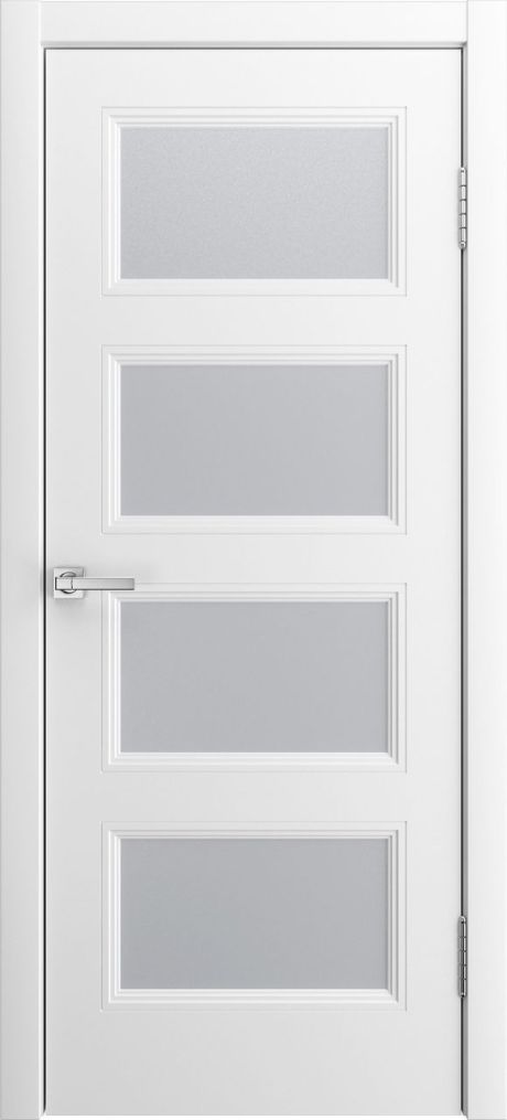 Межкомнатная дверь со стеклом Манхэттен-4 Белый Эмаль (Бипи Дорс)