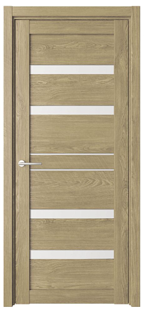 Межкомнатная дверь со стеклом Дрезден Натуральный дуб Эко-шпон Стекло белое (ALBERO)