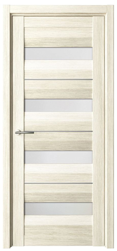 Межкомнатная дверь со стеклом Барселона Белый кипарис Эко-шпон Стекло мателюкс (ALBERO)