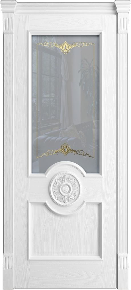 Межкомнатная дверь со стеклом Портофино Белоснежный Шпон (Бипи Дорс)