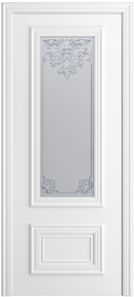 Межкомнатная дверь со стеклом Неаполь Белоснежный Эмаль (Мильяна)