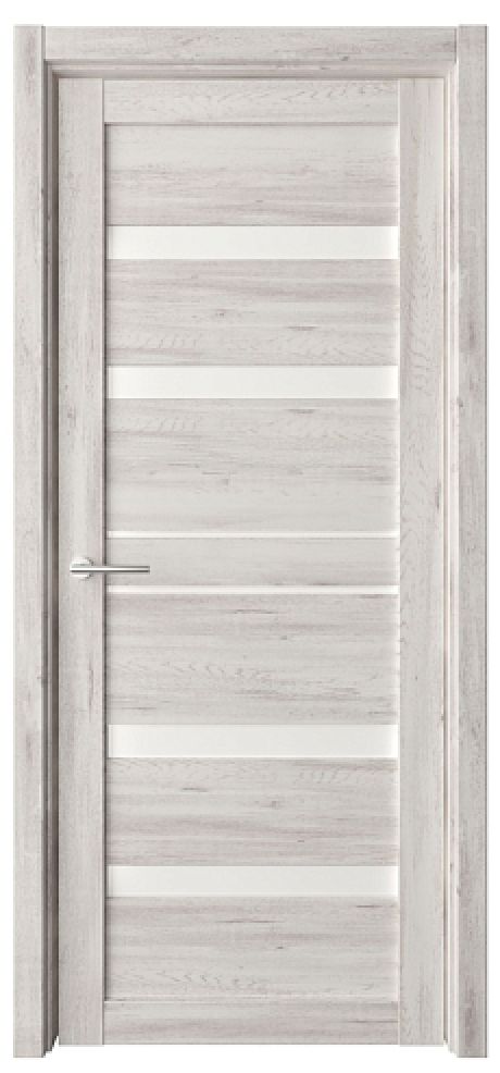 Межкомнатная дверь со стеклом Дрезден Темный кипарис Эко-шпон Стекло белое (ALBERO)