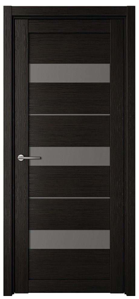 Межкомнатная дверь со стеклом Прага Темный кипарис Эко-шпон Стекло графитовое (ALBERO)