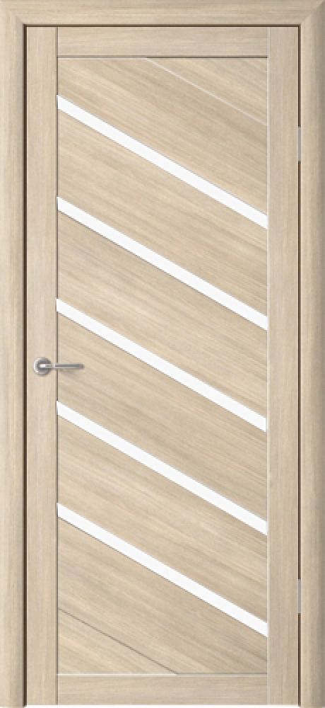 Межкомнатная дверь со стеклом Сингапур Лиственница мокко Эко-шпон Стекло белое (ALBERO)