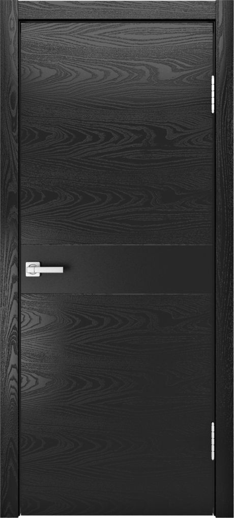 Глухая межкомнатная дверь ID-F Неро Шпон (Мильяна)