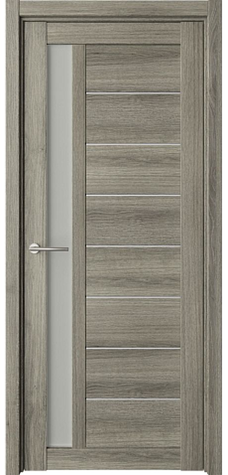Межкомнатная дверь со стеклом Севилья Пепельный ясень Эко-шпон Стекло мателюкс (ALBERO)