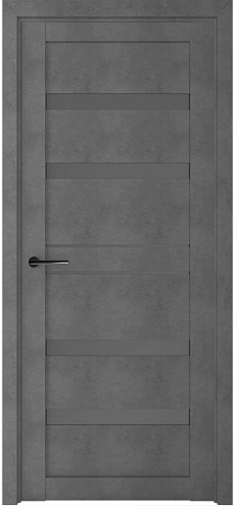Межкомнатная дверь со стеклом Дрезден Темный Бетон Стекло графитовое (ALBERO)
