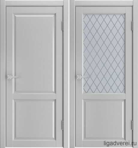 Межкомнатная дверь Silver Светло-серый Эмалит (Лига дверей)