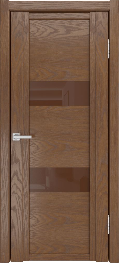 Межкомнатная дверь со стеклом QDO N Дуб мокко Шпон (Мильяна)