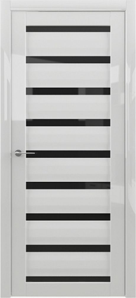 Межкомнатная дверь со стеклом Сидней GL Белый глянец Глянец Стекло черное (ALBERO)