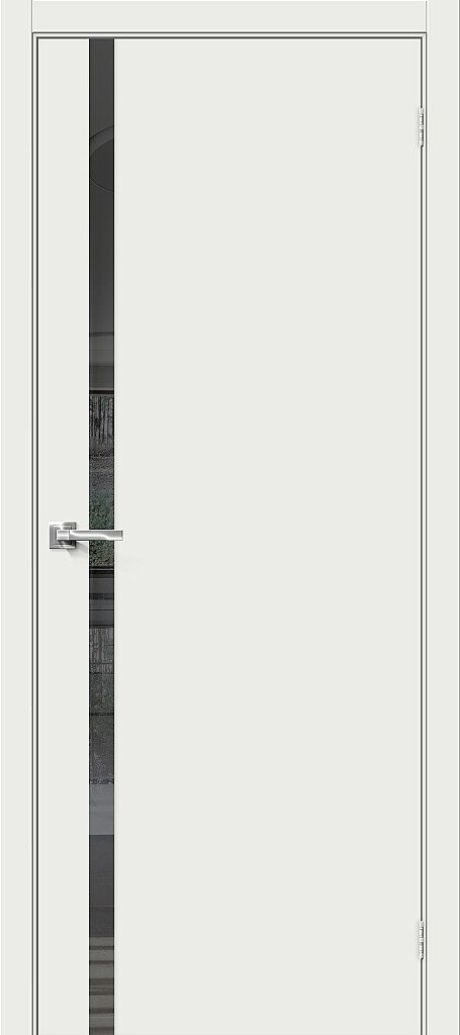 Межкомнатная дверь остекленная Браво-1.55.П White Matt (Mr.wood)