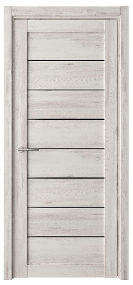 Межкомнатная дверь со стеклом Сеул Темный кипарис Эко-шпон Стекло черное (ALBERO)