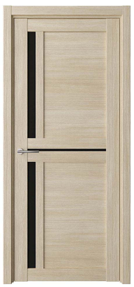 Межкомнатная дверь со стеклом Кельн Лиственница мокко Эко-шпон Стекло черное (ALBERO)