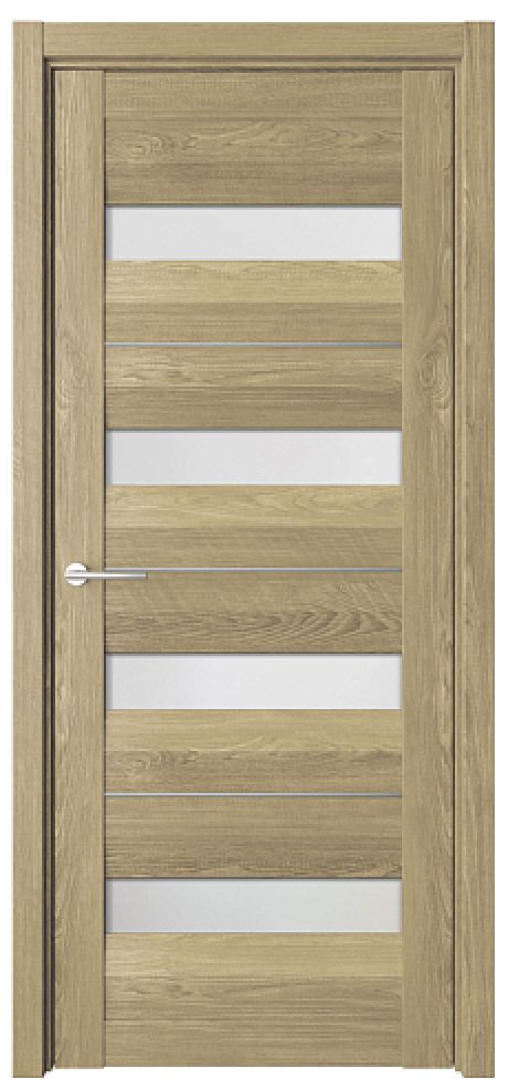 Межкомнатная дверь со стеклом Барселона Натуральный дуб Эко-шпон Стекло мателюкс (ALBERO)