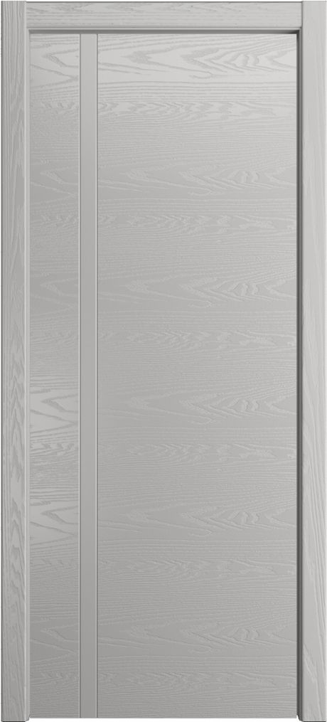 Глухая межкомнатная дверь ID-Y c чередованием Грей Шпон (Мильяна)