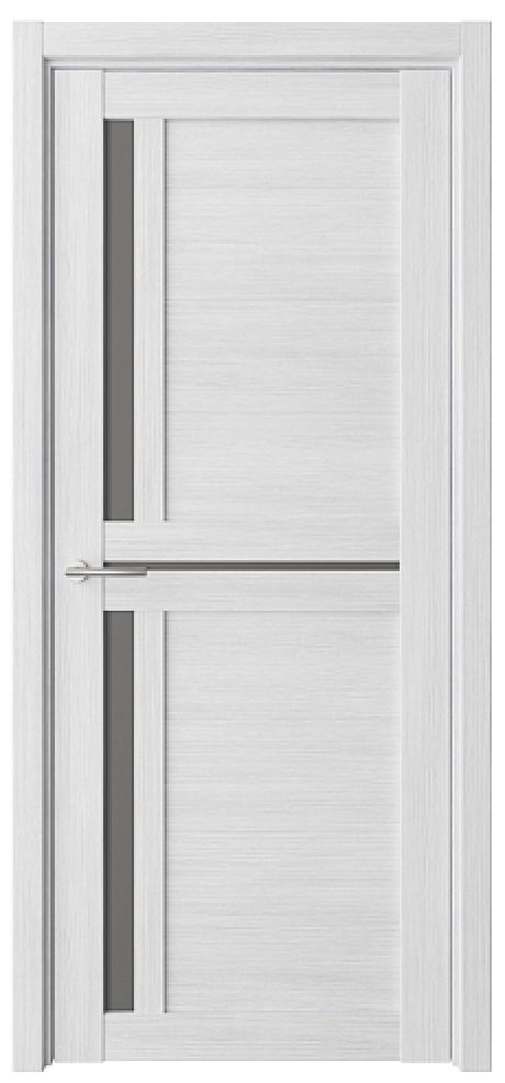 Межкомнатная дверь со стеклом Кельн Кедр снежный Эко-шпон Стекло графитовое (ALBERO)