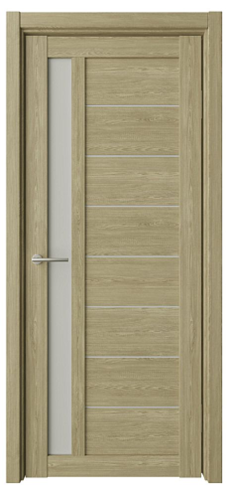 Межкомнатная дверь со стеклом Севилья Натуральный дуб Эко-шпон Стекло мателюкс (ALBERO)