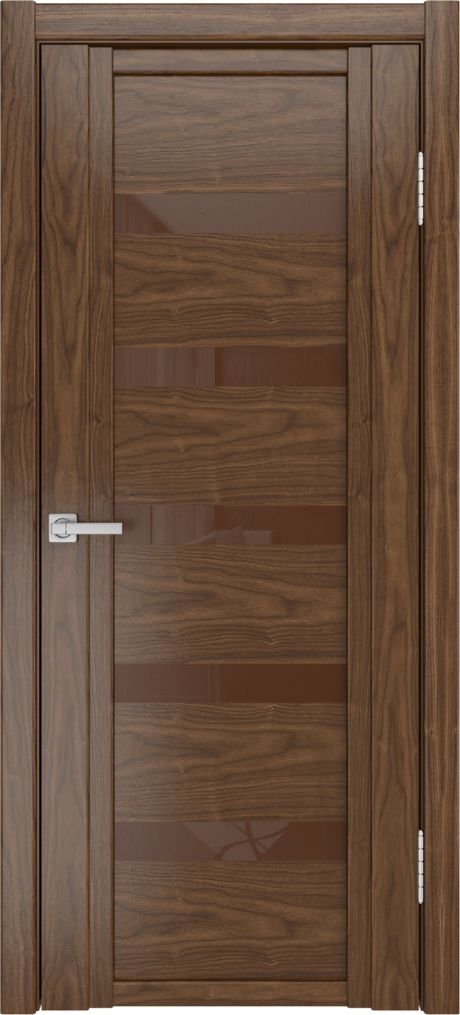 Межкомнатная дверь со стеклом QDO Z Американский орех Шпон (Мильяна)