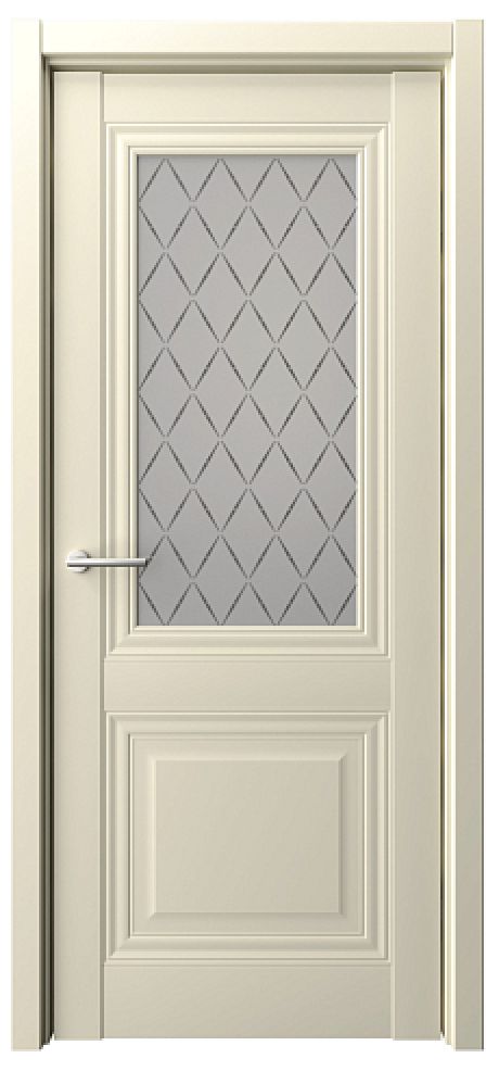 Межкомнатная дверь со стеклом Спарта-2 Сэнд Vinyl Стекло мателюкс "Лорд серый" (ALBERO)