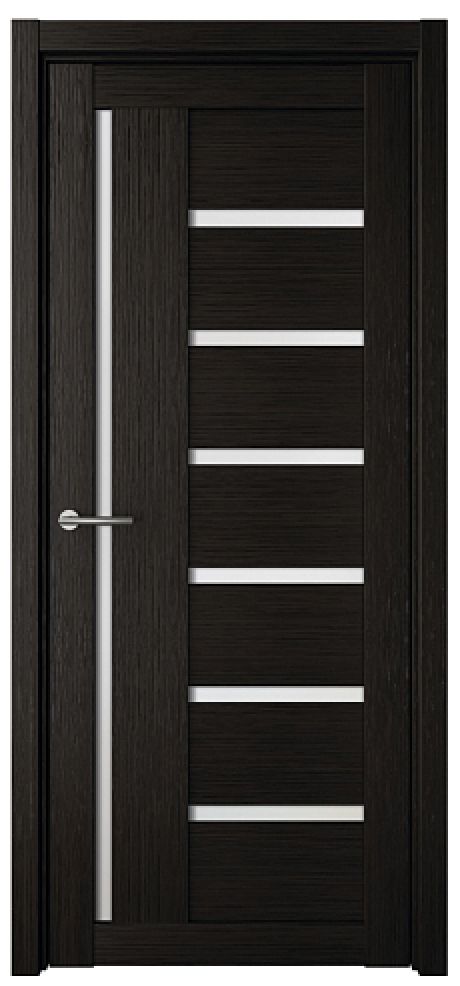 Межкомнатная дверь со стеклом Мадрид Темный кипарис Эко-шпон Стекло мателюкс (ALBERO)