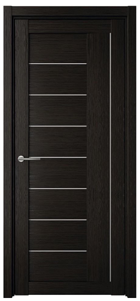 Межкомнатная дверь со стеклом Марсель Темный кипарис Эко-шпон Стекло белое (ALBERO)