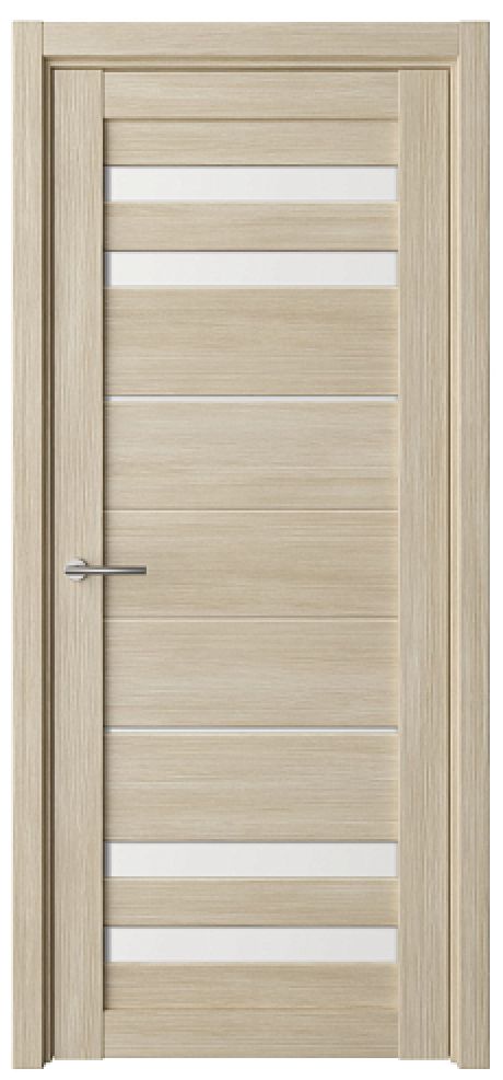 Межкомнатная дверь со стеклом Пекин Лиственница мокко Эко-шпон Стекло белое (ALBERO)