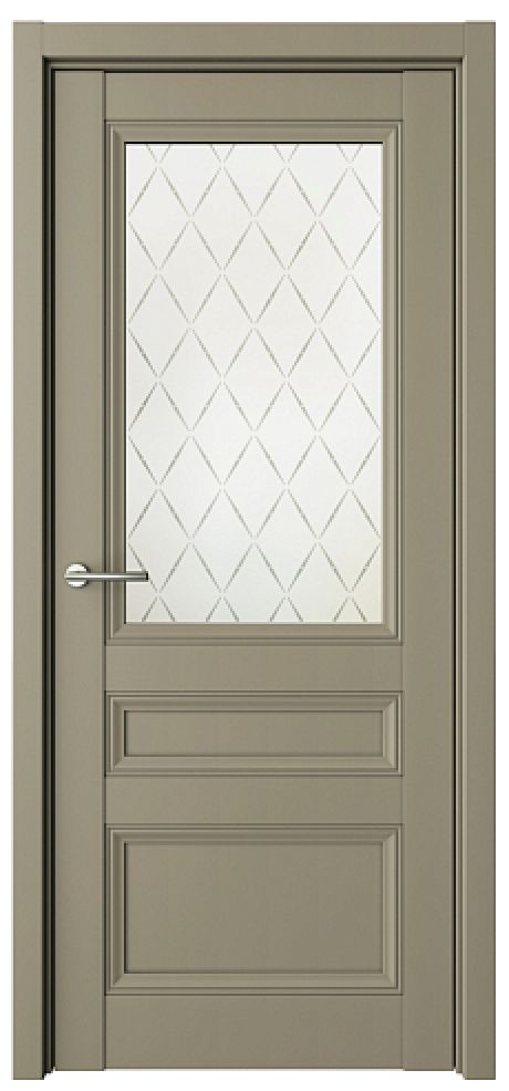 Межкомнатная дверь со стеклом Византия Серый Vinyl Стекло мателюкс "Лорд серый" (ALBERO)