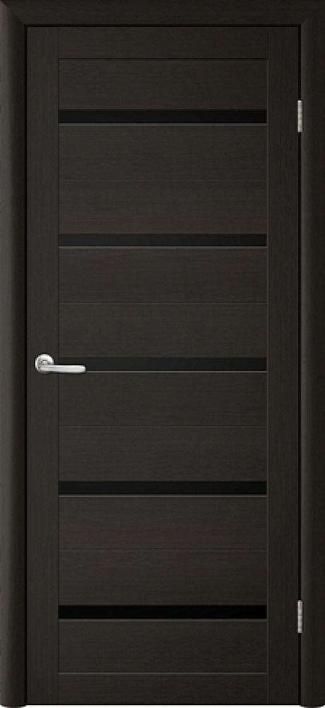 Межкомнатная дверь со стеклом Тренд Т-2 Лиственница темная Eco Tex Стекло черное (ALBERO)