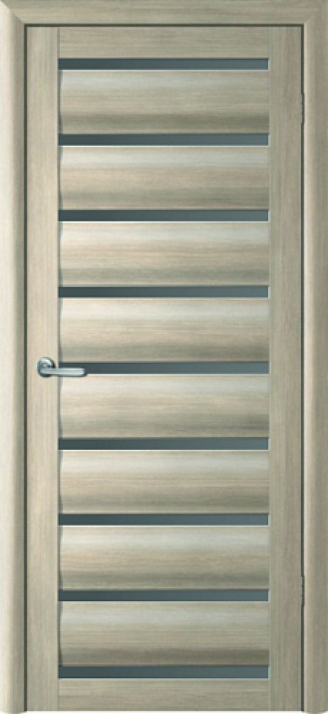 Межкомнатная дверь со стеклом Сидней Лиственница мокко Эко-шпон Стекло графитовое (ALBERO)