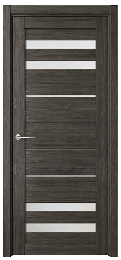 Межкомнатная дверь со стеклом Пекин Серый кедр Эко-шпон Стекло мателюкс (ALBERO)