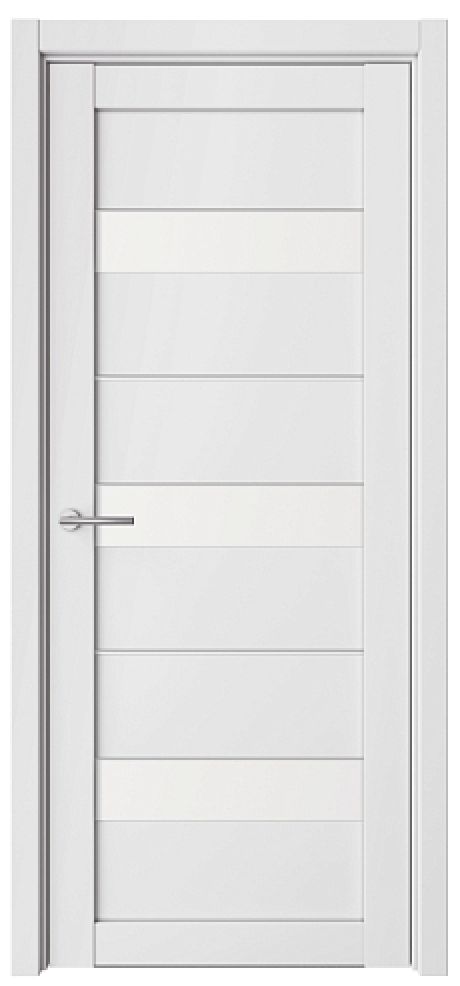 Межкомнатная дверь со стеклом Прага Белый Vinyl Стекло белое (ALBERO)