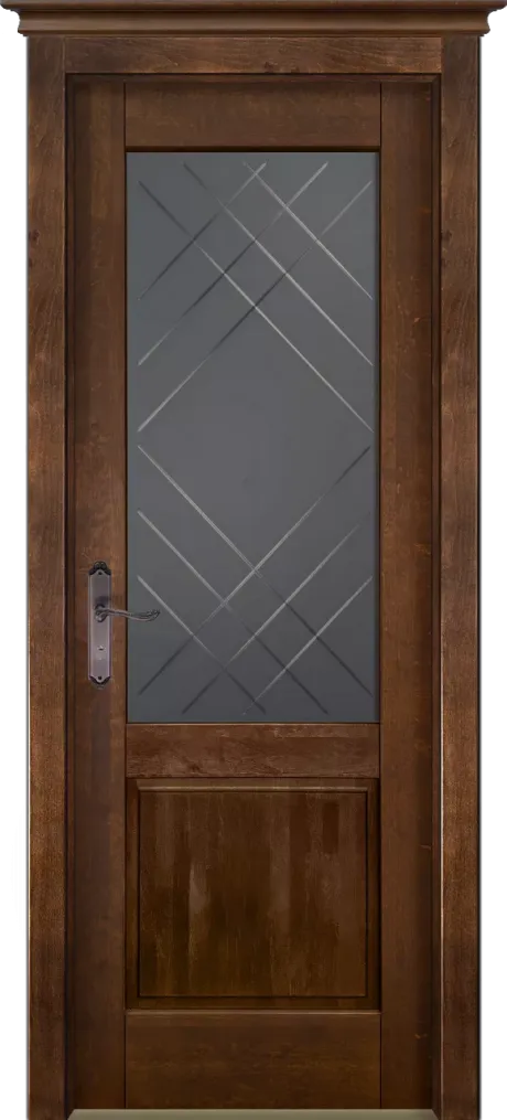 Межкомнатная дверь со стеклом М5 Античный орех Массив ольхи (ОКА)