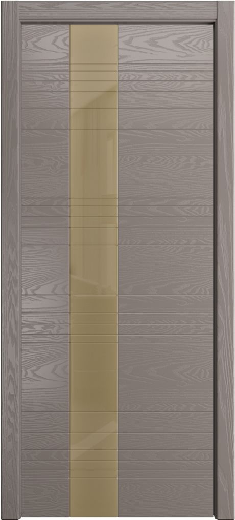 Межкомнатная дверь со стеклом ID-HL Темно-серый Шпон (Мильяна)