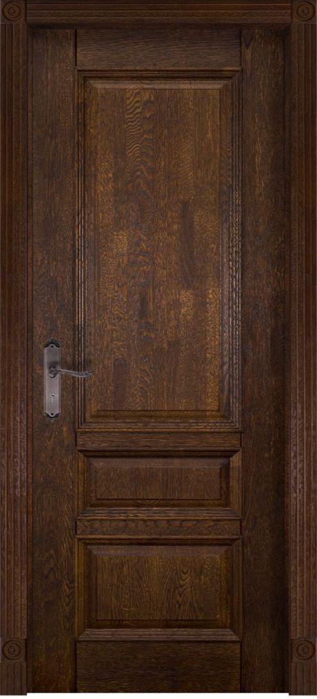 Глухая межкомнатная дверь Аристократ №1 Античный орех Массив ольхи (ОКА)