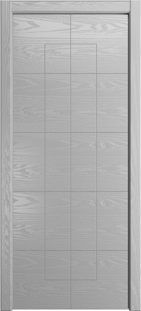Глухая межкомнатная дверь ID-T Светло серая Шпон (Мильяна)